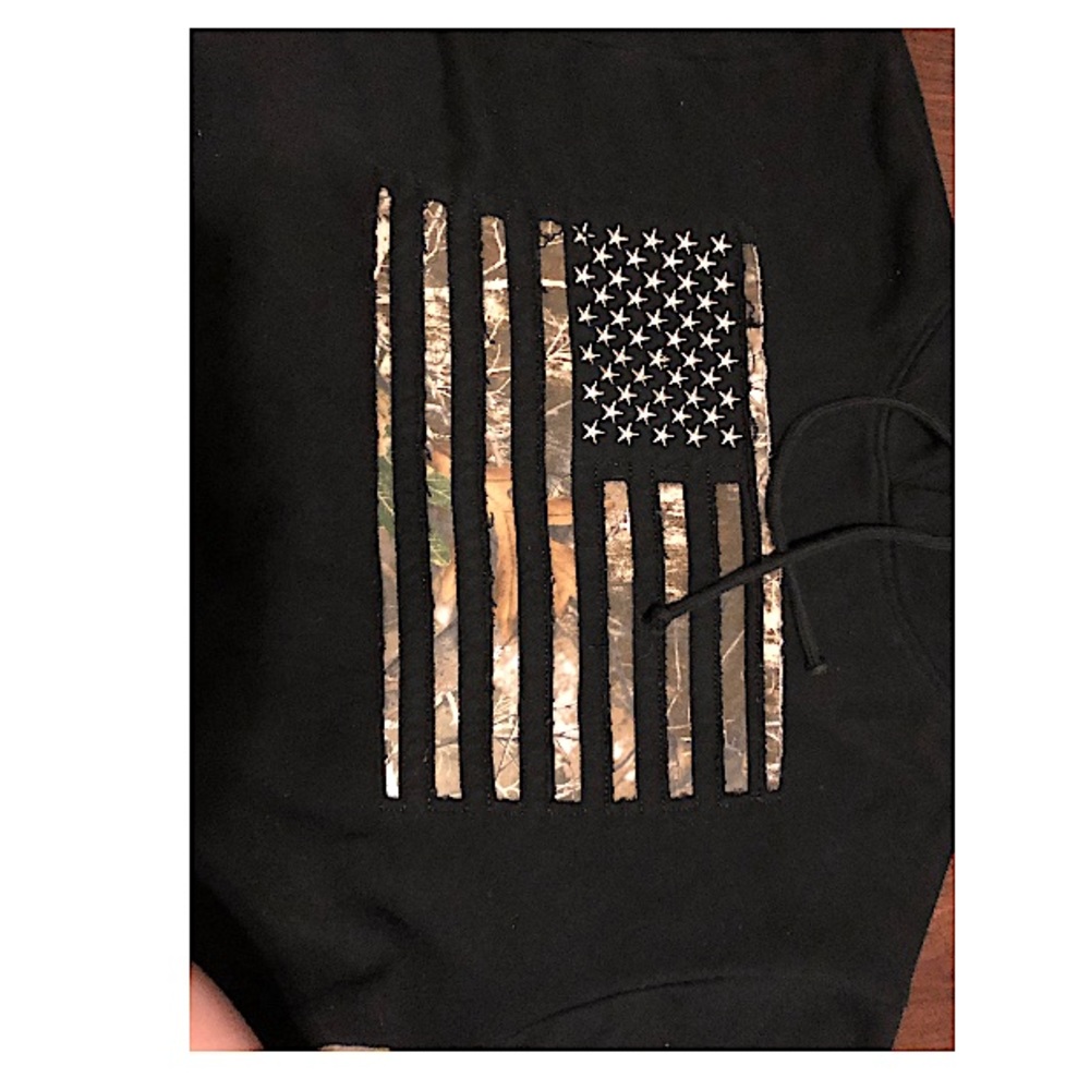 CAMO STARS & STRIPES HOODIE BUCK WEAR: LG - Picture 5 of 9